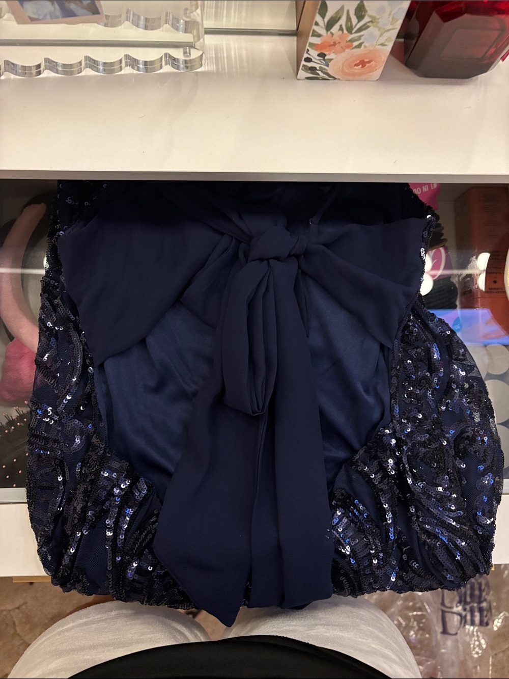B Darlin Navy Sequin Spaghetti Strap Mini Dress - Picture 4 of 4